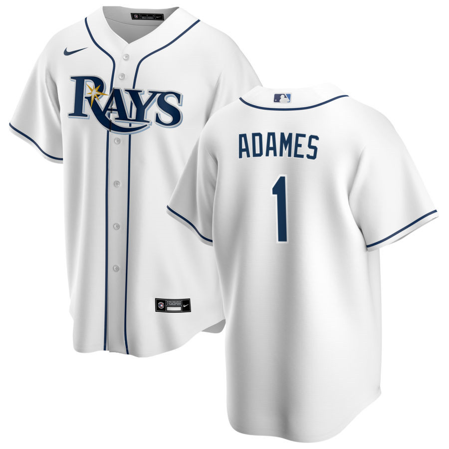 Nike Men #1 Willy Adames Tampa Bay Rays Baseball Jerseys Sale-White
